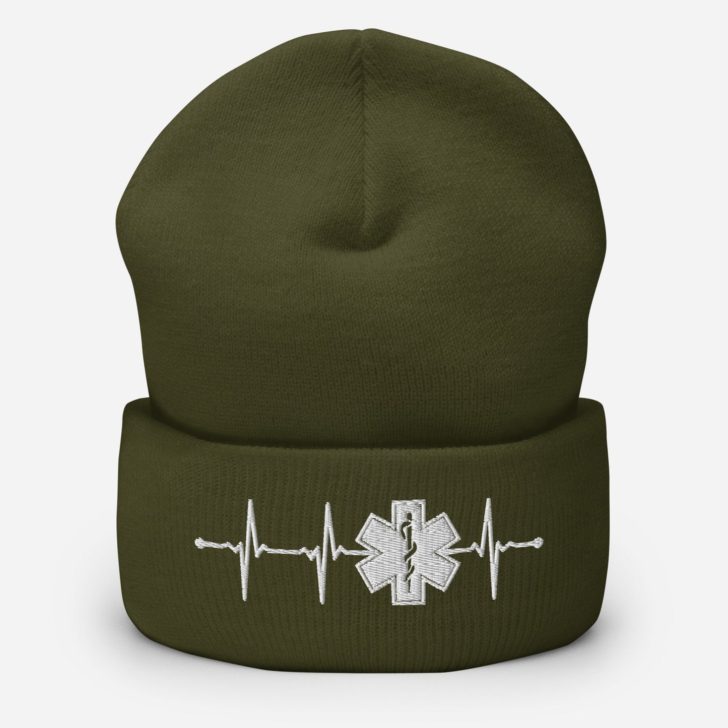 Heartbeat Pulse EMT Paramedic Cuffed BeanieAfter The Call