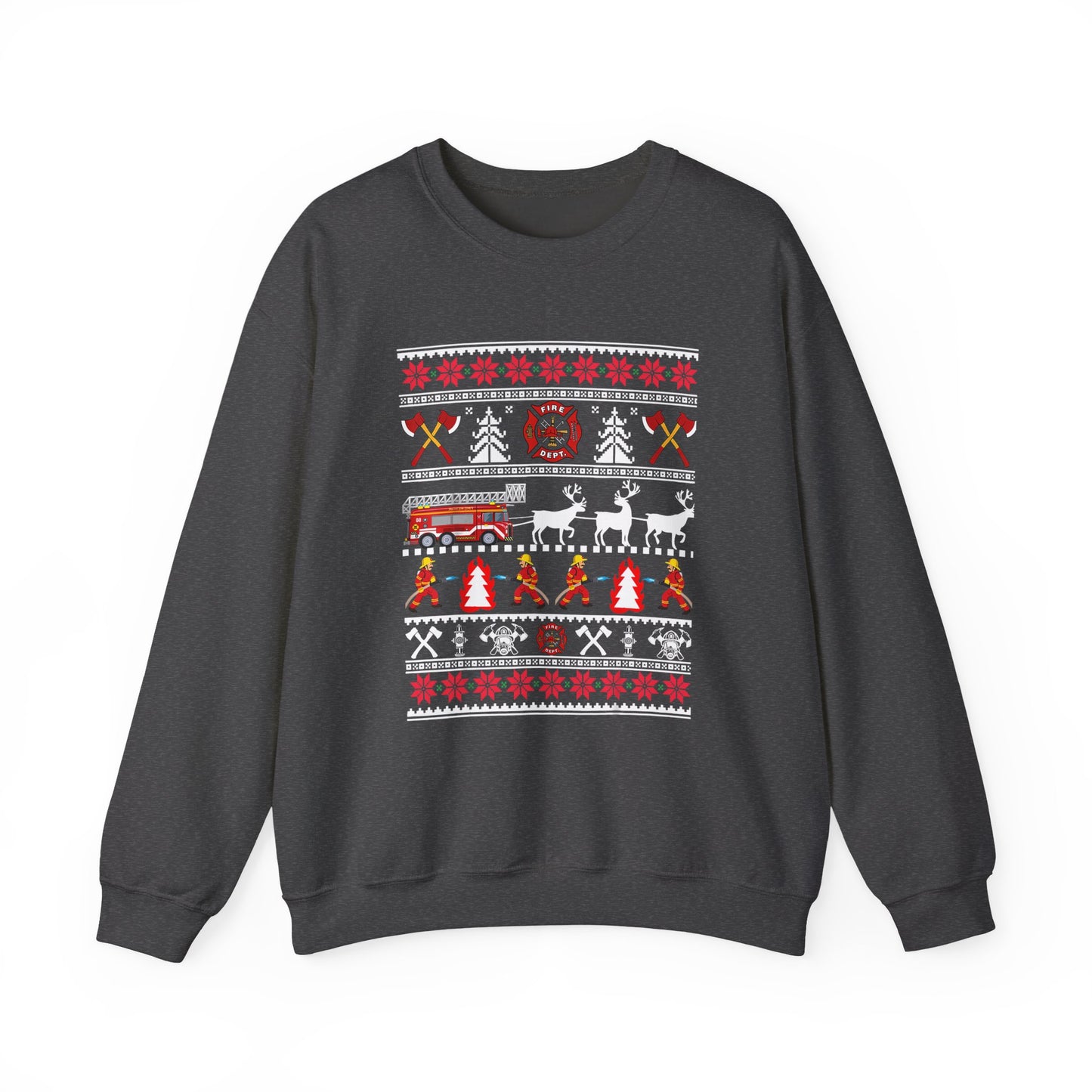 Ugly Christmas Firefighter Sweater Crewneck