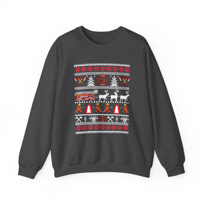 Ugly Christmas Firefighter Sweater Crewneck