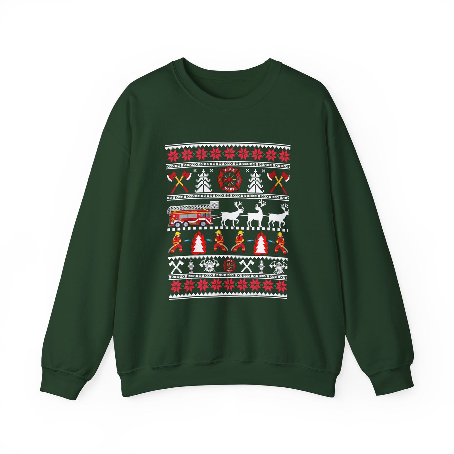 Ugly Christmas Firefighter Sweater Crewneck