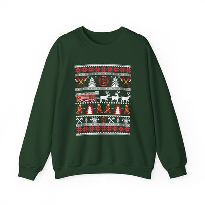 Ugly Christmas Firefighter Sweater Crewneck