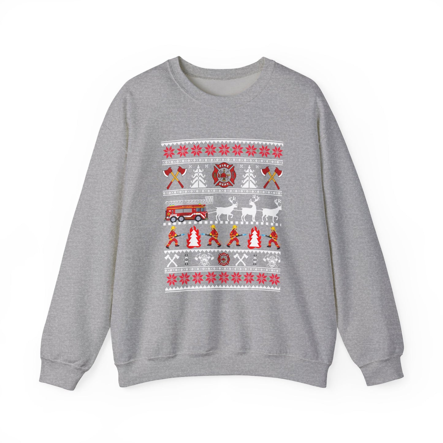 Ugly Christmas Firefighter Sweater Crewneck