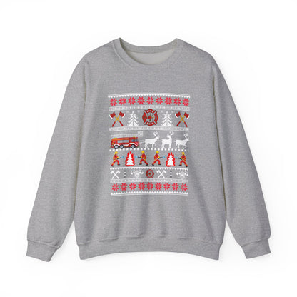 Ugly Christmas Firefighter Sweater Crewneck