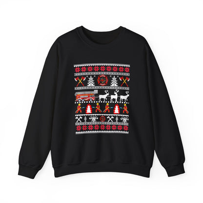 Ugly Christmas Firefighter Sweater Crewneck