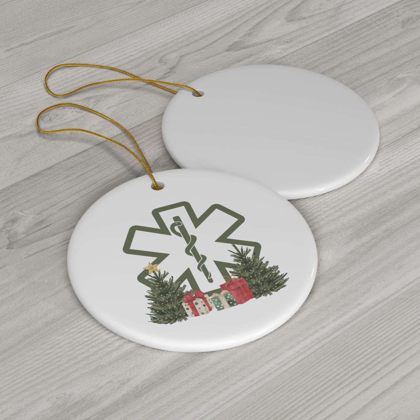 Christmas Paramedic Crest Ceramic OrnamentHome DecorAfter The Call