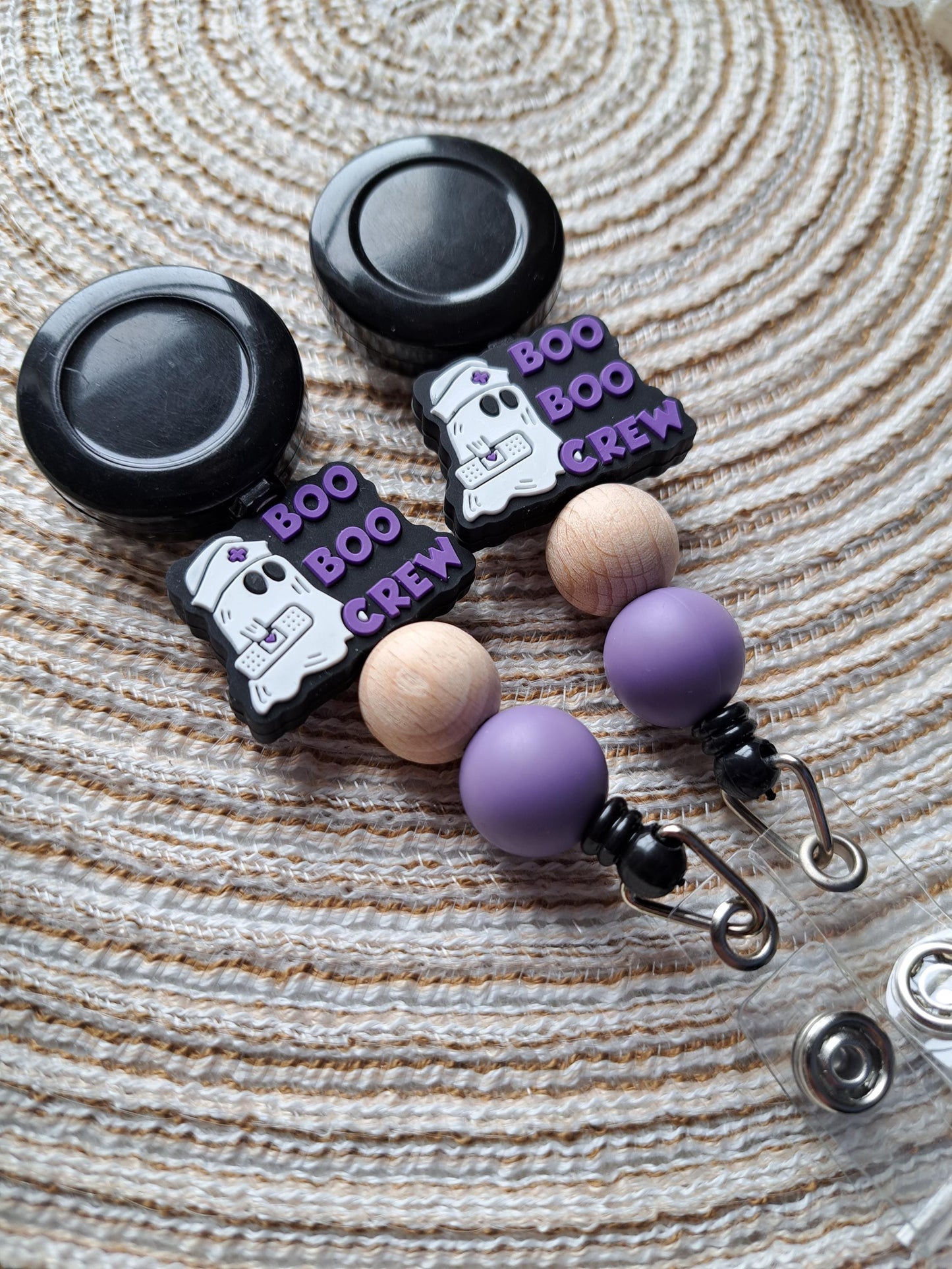 Boo boo Crew Nurse Badge Reel, Nurse Badge Holder, RN, PSW, nicu nurse, Anti-Bacterial Silicone