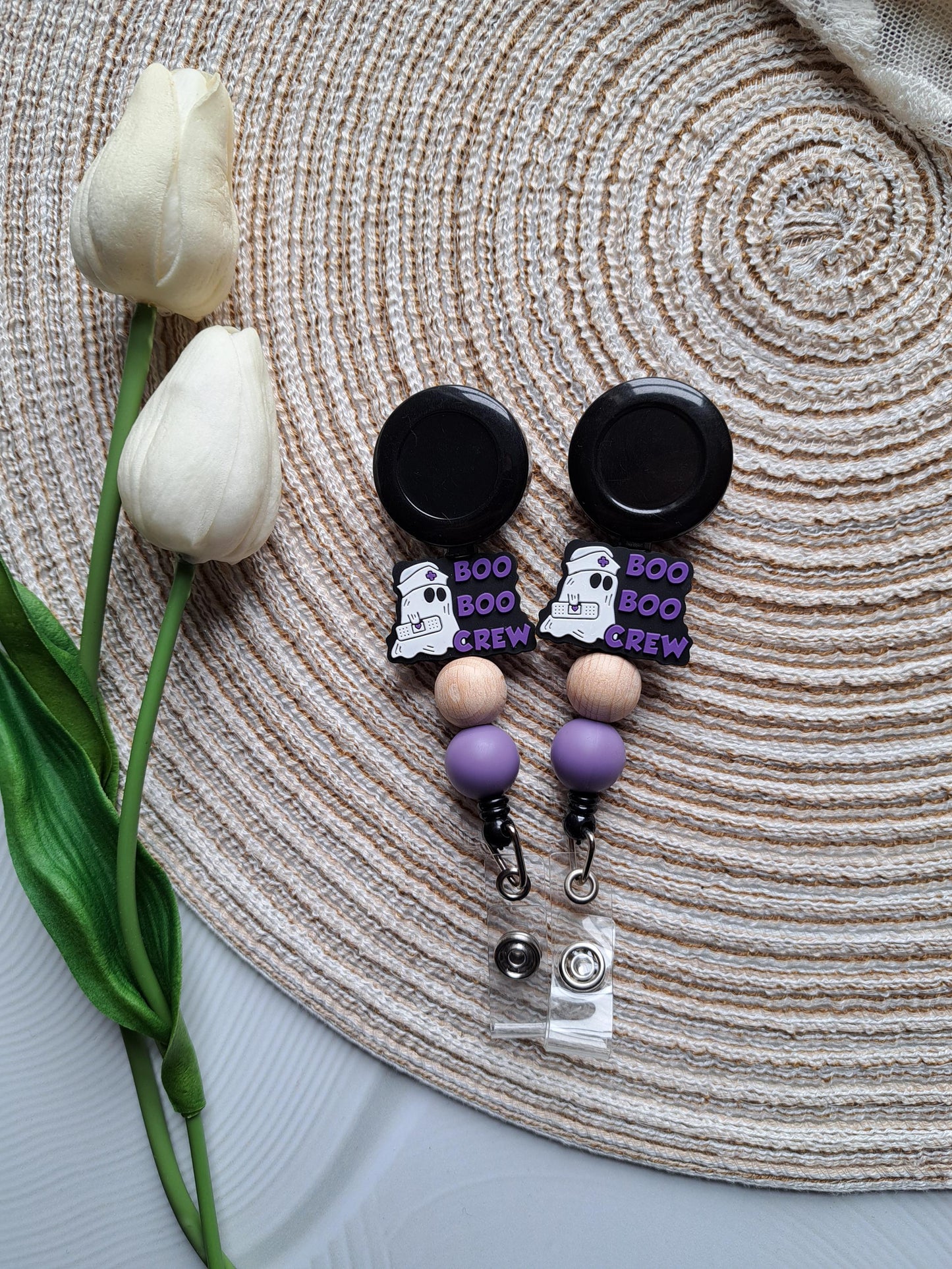 Boo boo Crew Nurse Badge Reel, Nurse Badge Holder, RN, PSW, nicu nurse, Anti-Bacterial Silicone