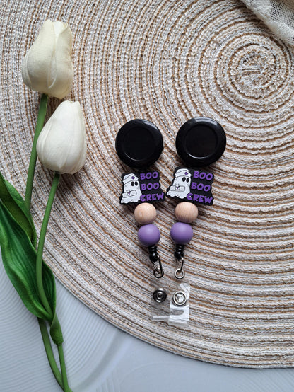 Boo boo Crew Nurse Badge Reel, Nurse Badge Holder, RN, PSW, nicu nurse, Anti-Bacterial Silicone