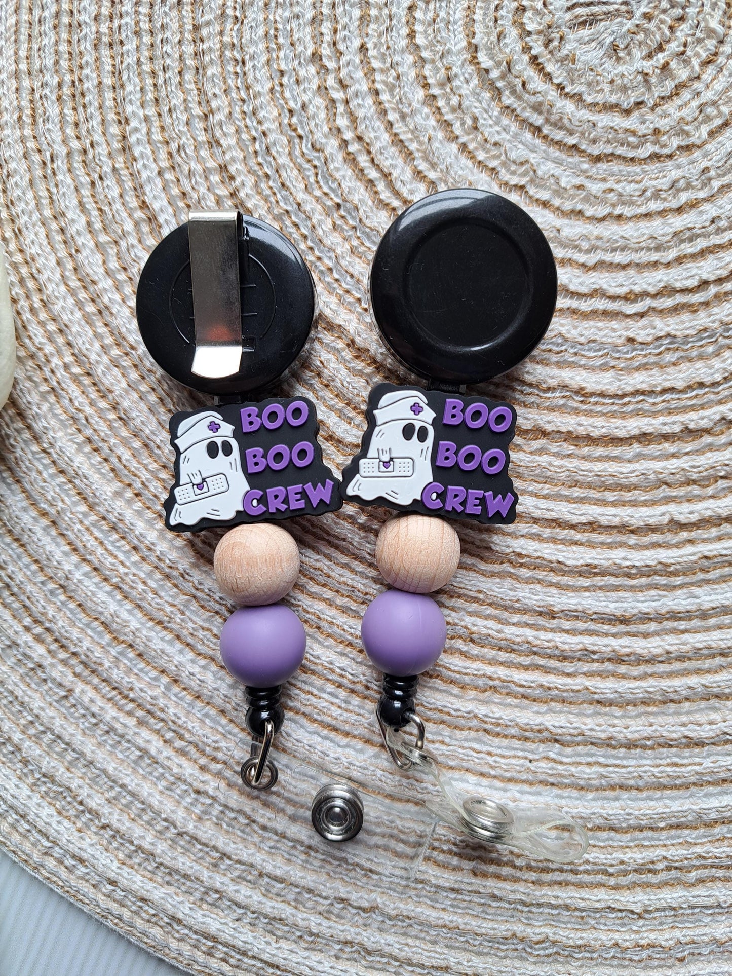 Boo boo Crew Nurse Badge Reel, Nurse Badge Holder, RN, PSW, nicu nurse, Anti-Bacterial Silicone