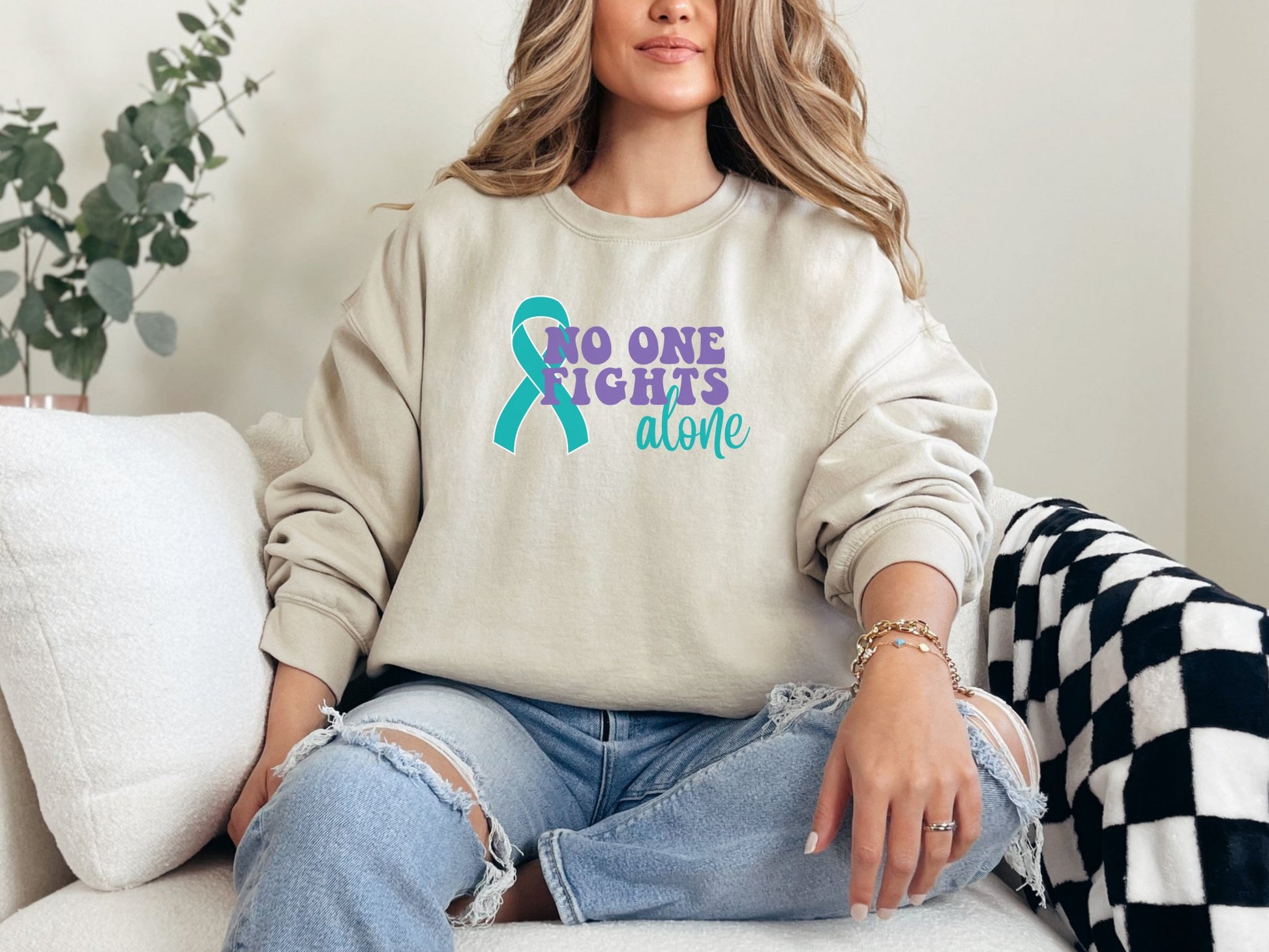 No one fights alone Unisex Heavy Blend™ Crewneck SweatshirtSweatshirtAfter The Call