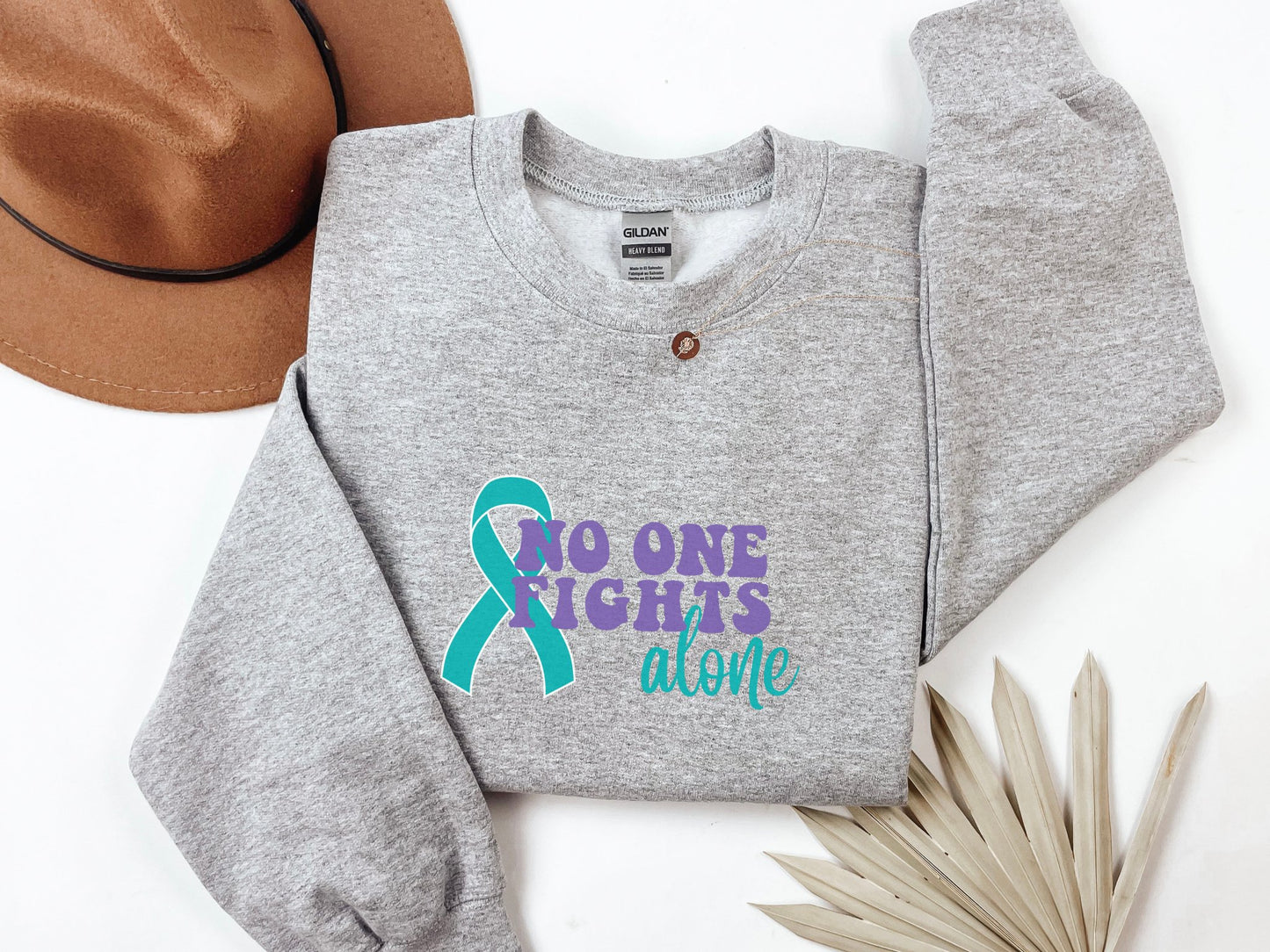 No one fights alone Unisex Heavy Blend™ Crewneck SweatshirtSweatshirtAfter The Call