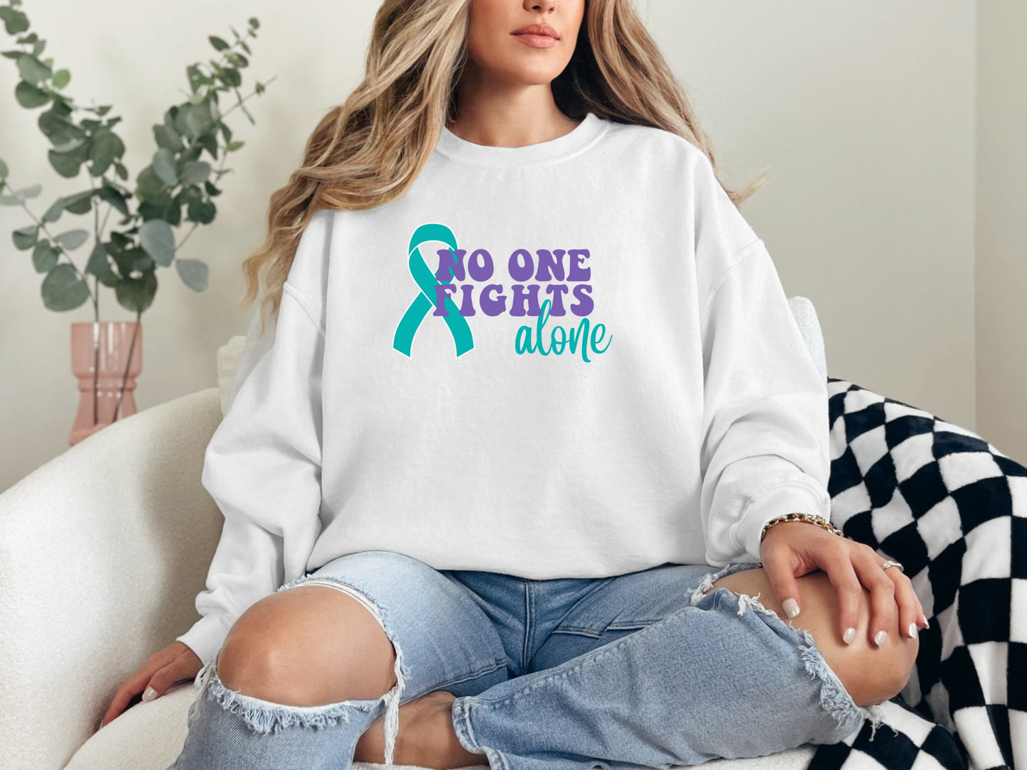 No one fights alone Unisex Heavy Blend™ Crewneck SweatshirtSweatshirtAfter The Call