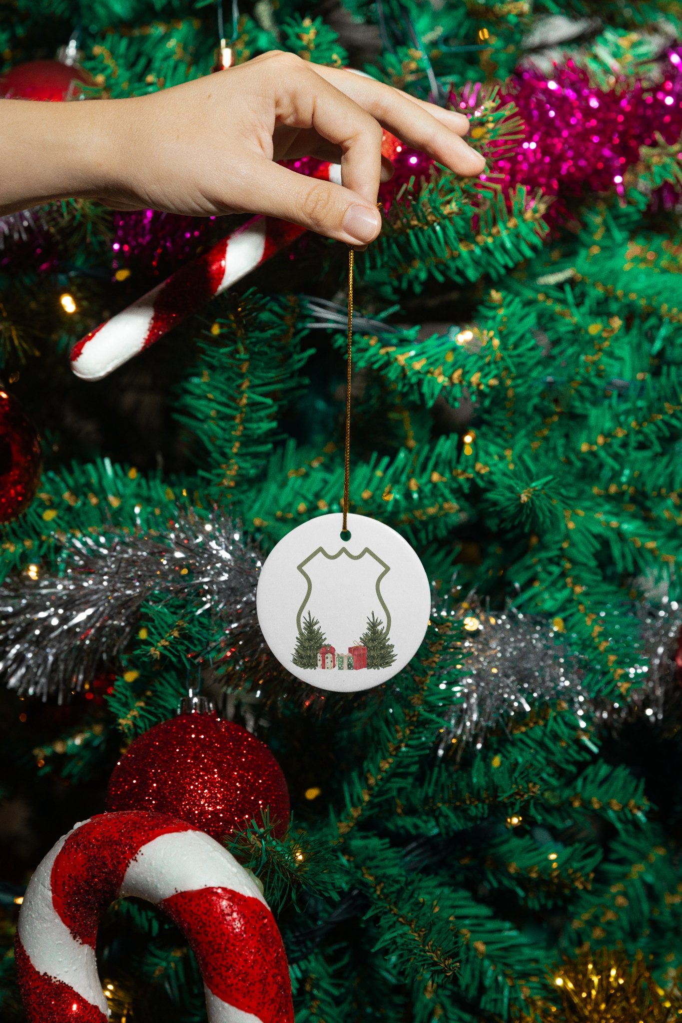 Police Crest Christmas Ceramic Ornament, 1 - PackHome DecorAfter The Call